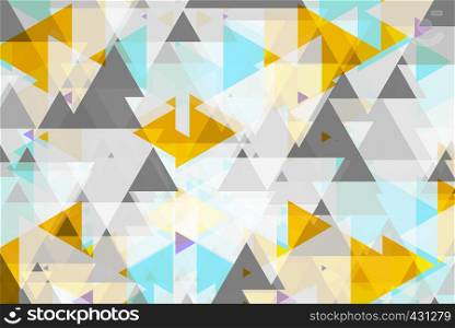 Abstract background from pattern of multicolor triangle shape on white background. Art or technology backdrop.