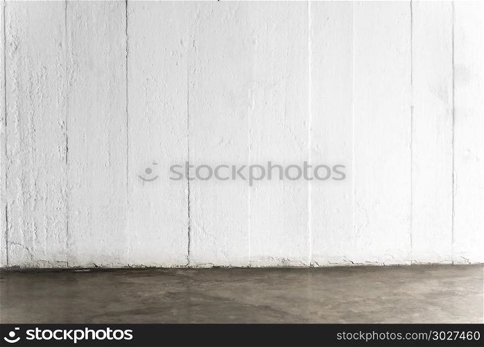 Abstract background from white wall with dark concrete floor, di. Abstract background from white wall with dark concrete floor, dirty and grunge with window light. Backdrop for design art work. Picture for add text message.