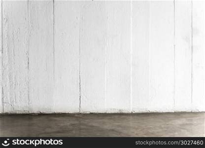 Abstract background from white wall with dark concrete floor, di. Abstract background from white wall with dark concrete floor, dirty and grunge with window light. Backdrop for design art work. Picture for add text message.