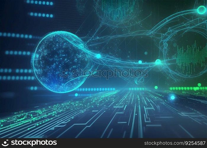Abstract background futuristic digital technology. Neural network AI generated art. Abstract background futuristic digital technology. Neural network AI generated