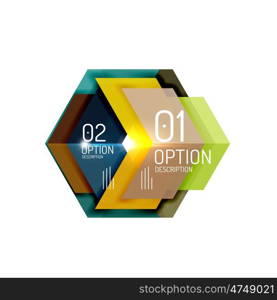 Abstract background, geometric infographic option templates. colorful business presentation or data brochure layouts with sample text