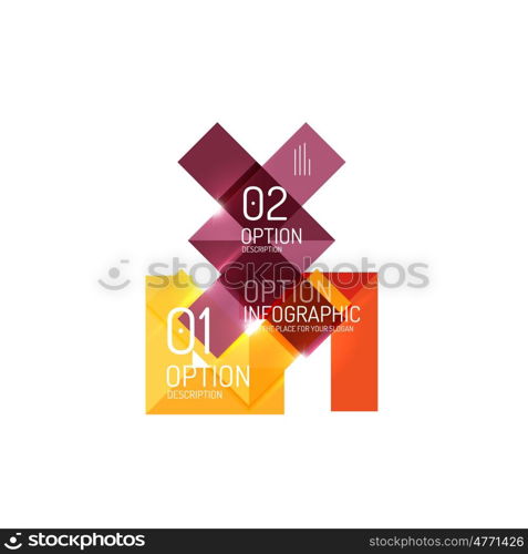 Abstract background, geometric infographic option templates. colorful business presentation or data brochure layouts with sample text