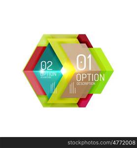 Abstract background, geometric infographic option templates. colorful business presentation or data brochure layouts with sample text