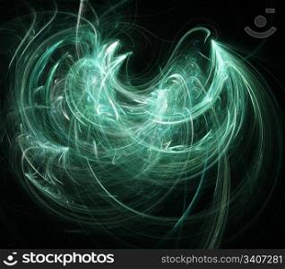 Abstract background - green curves. Digital generated this image