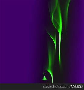 Abstract background - green smoke on a dark purple backdrop. Toned.. Green Smoke On a Dark Purple Background