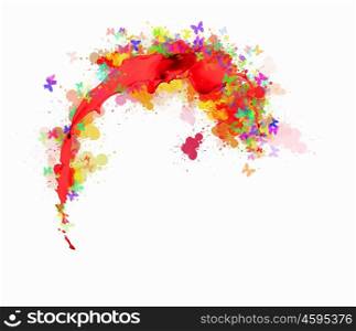 Abstract background image. Abstract background image with colorful splashes and butterflies