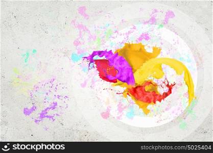 Abstract background image. Abstract background image with colorful splashes and drops