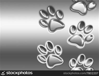 abstract background image of metallic paw prints going up the image. abstract paw prints