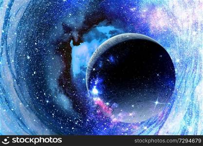 Abstract background image with space planets and starry sky. Elements of this image furnished by NASA. Space planets and nebula