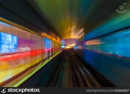 Abstract background metro subway tracks blur