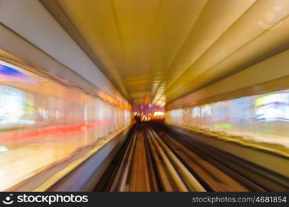 Abstract background metro subway tracks blur