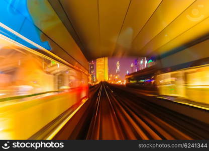 Abstract background metro subway tracks blur