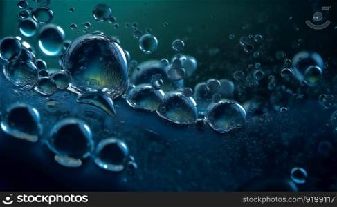 Abstract background nature, water drops macro. Generative ai illustration. . Abstract background nature, water drops macro. Generative ai. 