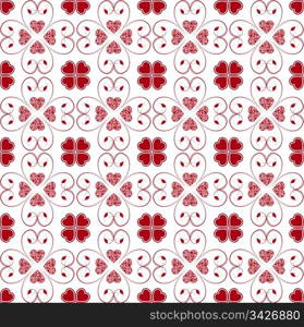 Abstract background of beautiful seamless hearts pattern
