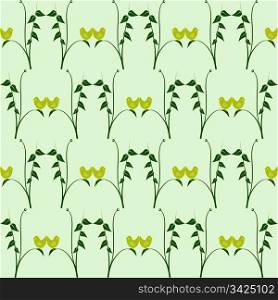 Abstract background of birds and leaves