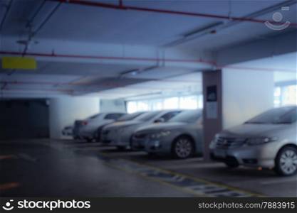 Abstract background of car parking, shallow depth of focus