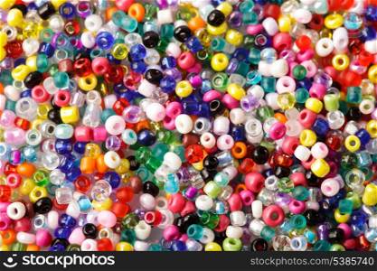 abstract background of close up multi colored beads