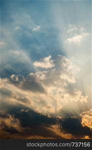 Abstract background of clouds sky with sunlight effect