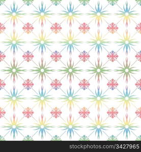 Abstract background of colorful seamless floral and dots pattern