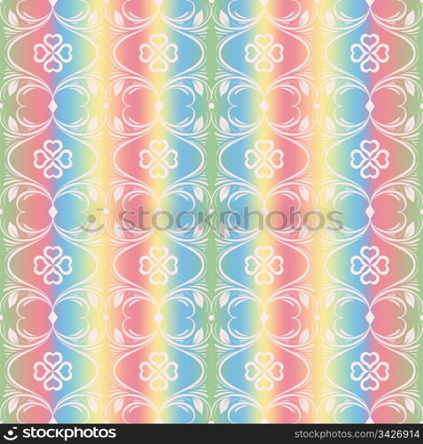 Abstract background of colorful seamless floral pattern