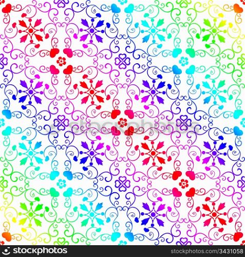 Abstract background of colorful seamless floral pattern