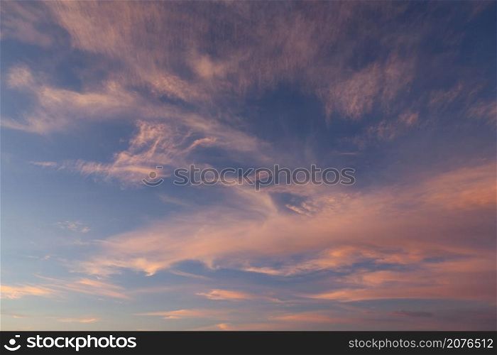 Abstract background of colorful sky and cloud in the evening