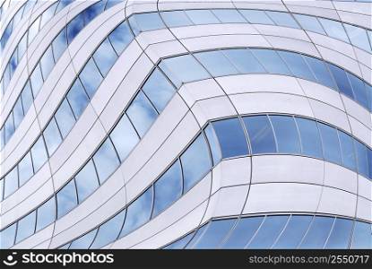 Abstract background of distorted office building walls