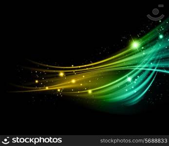 Abstract background of flowing lines and stars