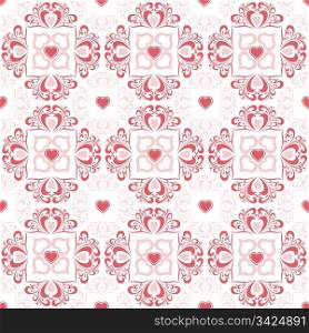 Abstract background of Valentine&rsquo;s hearts and floral pattern