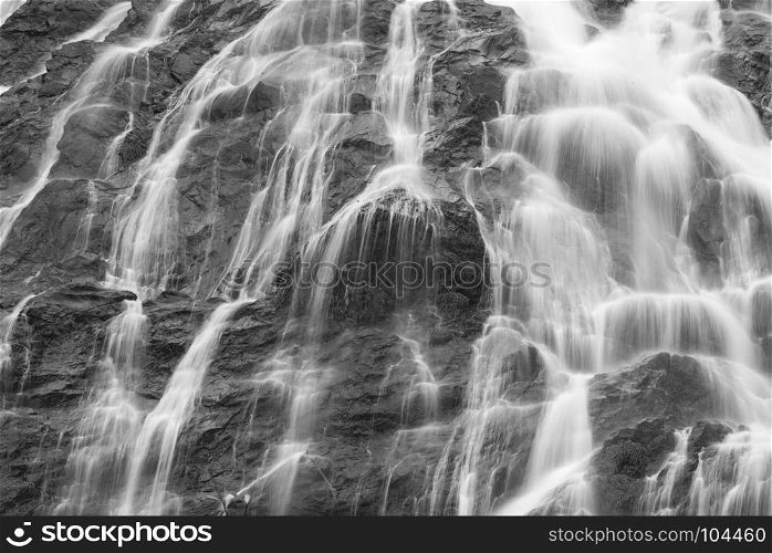 abstract background of waterfalls in black and white
