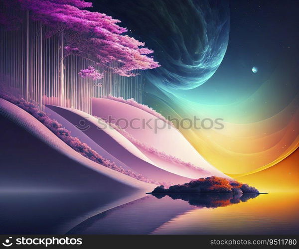 Abstract background that captures the essence of tranquility and serenity. AI Generated