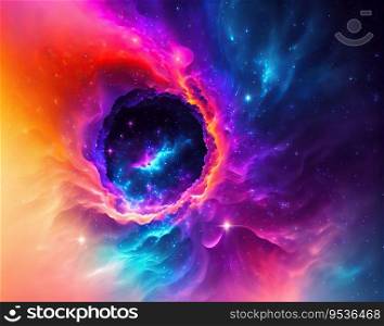 Abstract background that mimics the texture of a nebula in space. AI generated