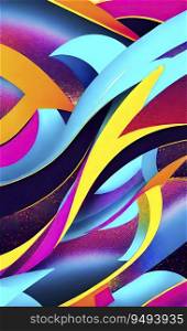 Abstract background / wallpaper with a blend of metallic and neon colors.