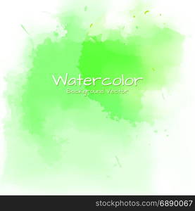 Abstract background watercolor painting, green color splash, illustration design.