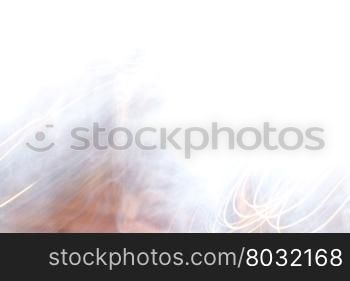 Abstract background white and brown with dust, strands of light and movement.