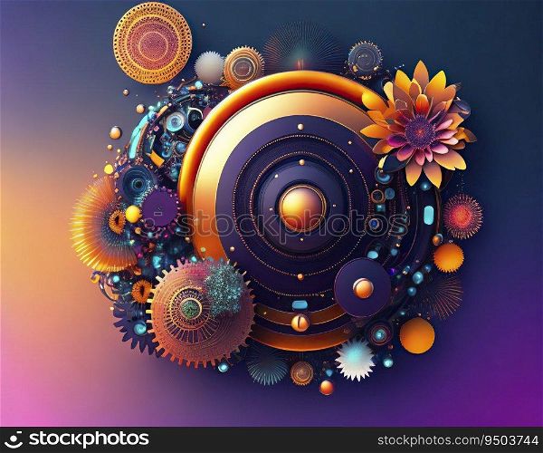 Abstract background with a mix of organic and mechanical elements. AI generated