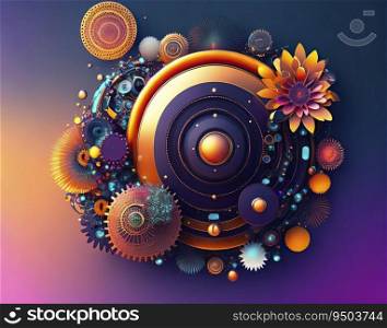 Abstract background with a mix of organic and mechanical elements. AI generated