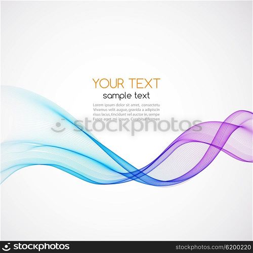 Abstract background with blue and purple transparent waved lines for brochure, website design. Blue smoke wave. Blue and purple wavy background