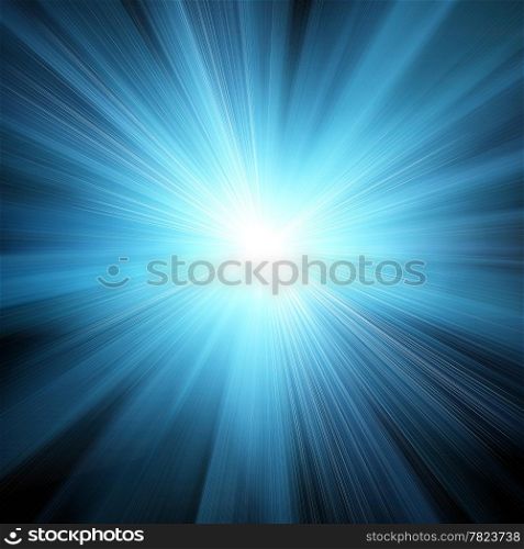 abstract background with blurred magic neon blue light rays