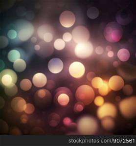 Abstract background with bokeh defocused colorful lights, created with generative AI