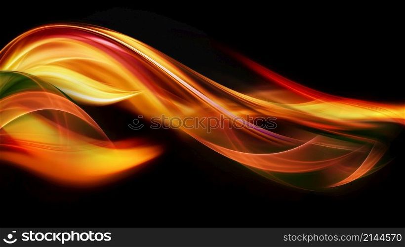 Abstract Background with Bright Glowing Fire Lines