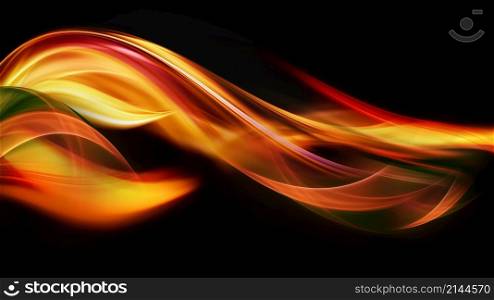 Abstract Background with Bright Glowing Fire Lines