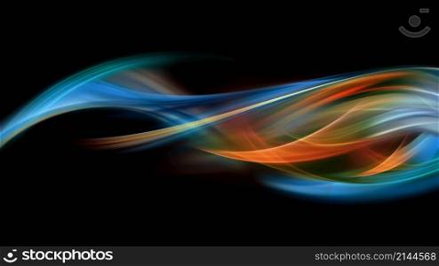 Abstract Background with Bright Luminous Wavy Lines