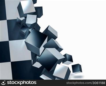 abstract background with chess black and white cubes