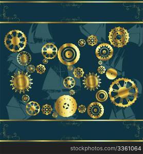 Abstract background with cogwheel gears