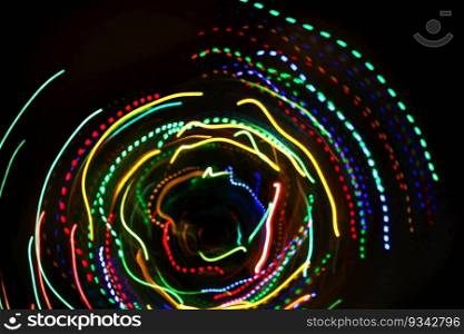 Abstract background with colorful bright motion blurred lights