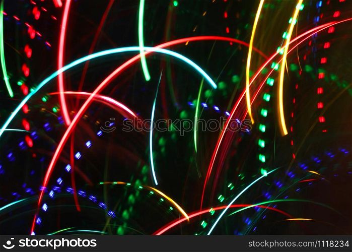 Abstract background with colorful motion bright blurred lights