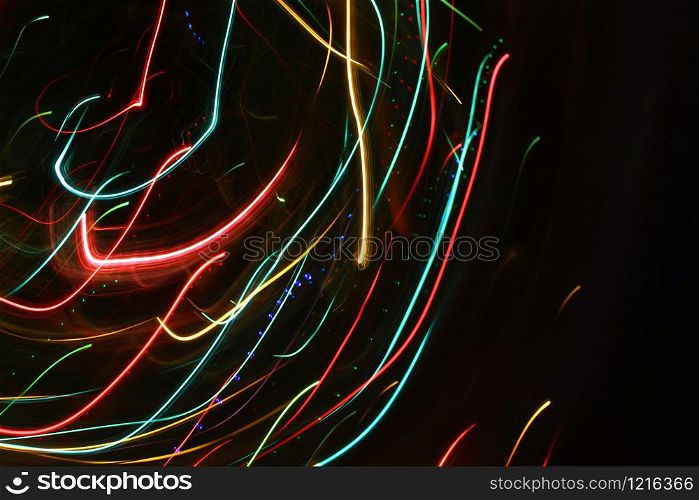 Abstract background with colorful motion bright blurred lights