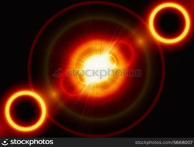 Abstract background with fiery rings