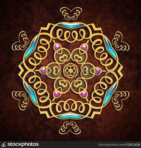 Abstract background with gold ornament for multipurpose use in design. Abstract background with gold ornament